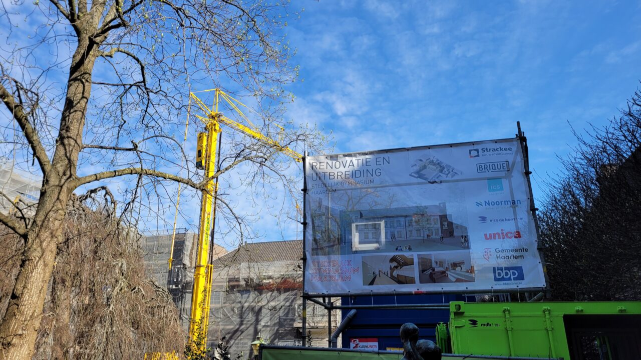 Bouwbord Stedelijk Gymnasium Haarlem